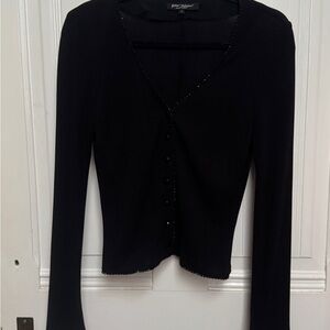 Betsey Johnson Black Button Down Shirt
